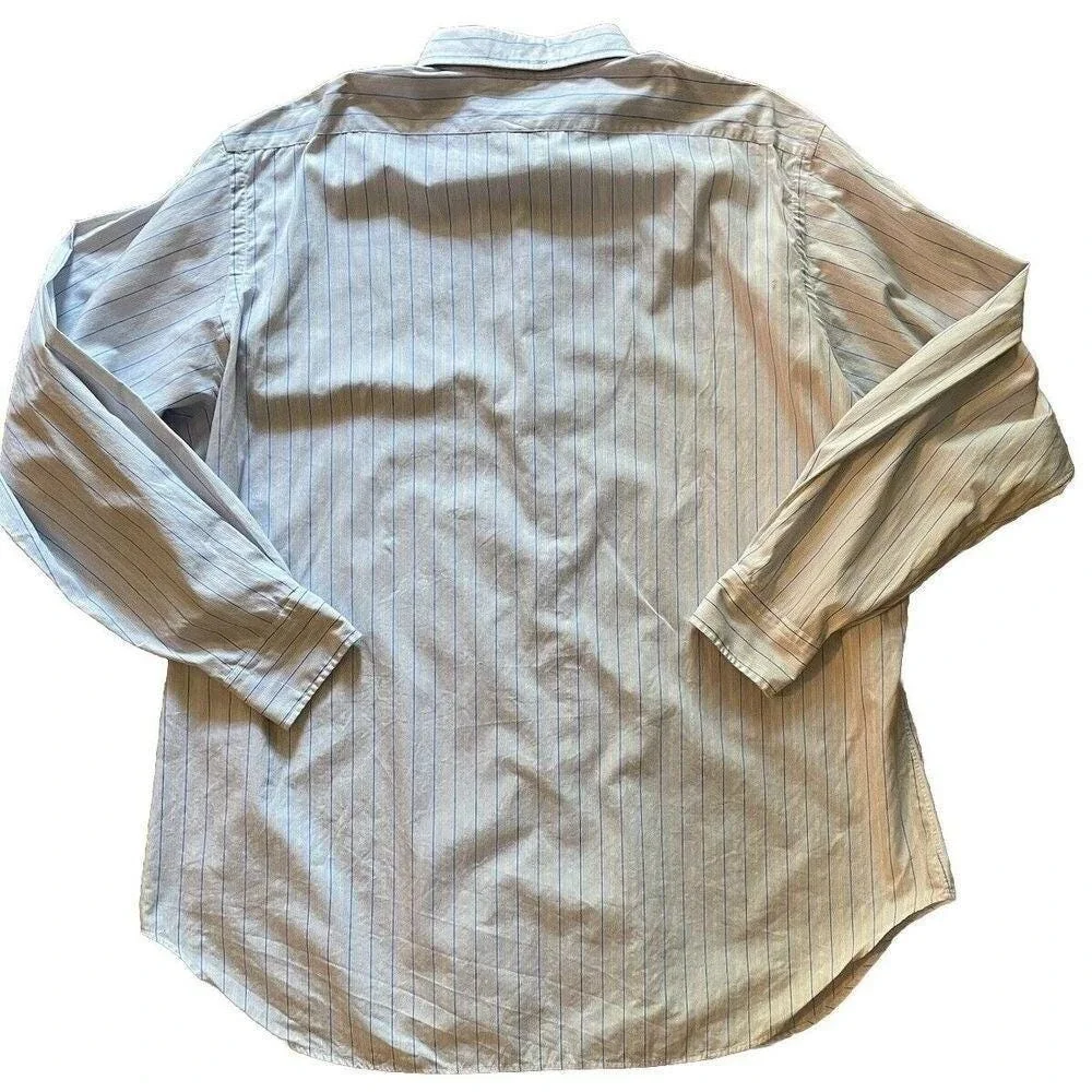 Polo Ralph Lauren Vintage Button Up‎ Shirt Men XL Blue Andrew Striped Old Money